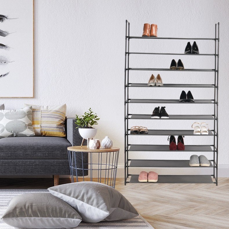 供应带扶手6层10层每层5双鞋架，简易鞋架，置物架